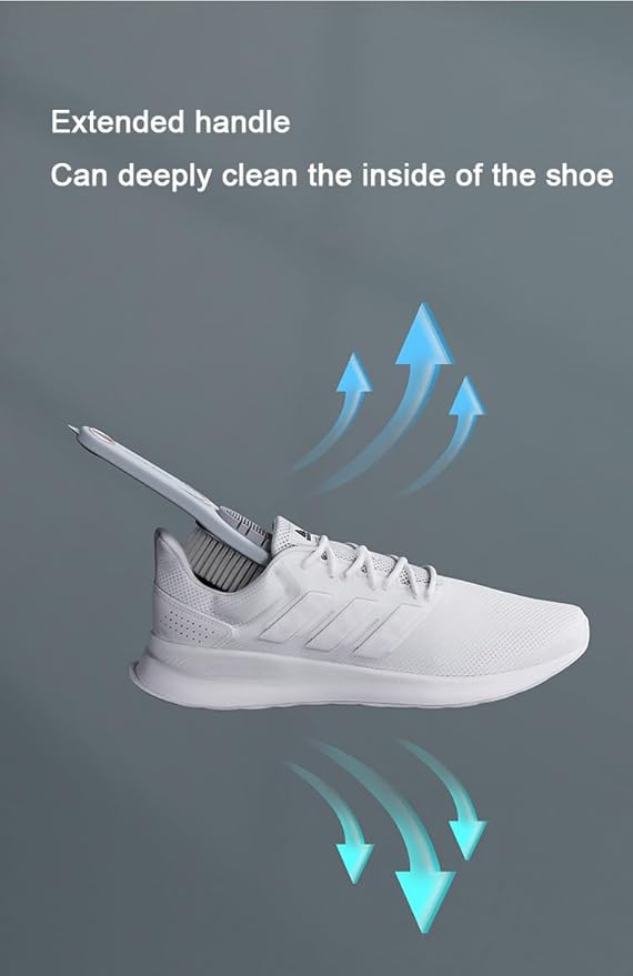 2pcs Long Handle Multifunctional Double-Sided Shoe Brush, no Damage to Shoes, no Shedding of Hair, Strong Stain Removal. Suitable for Cleaning Various Shoes and Clothes.with Two Hooks RPS-IND