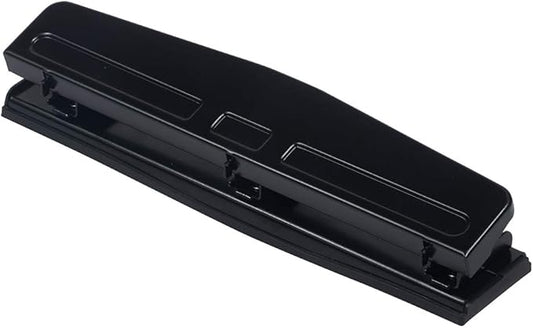 JAM PAPER Metal 3 Hole Punch - Black - 10 Sheet Capacity - Hole Puncher Sold Individually