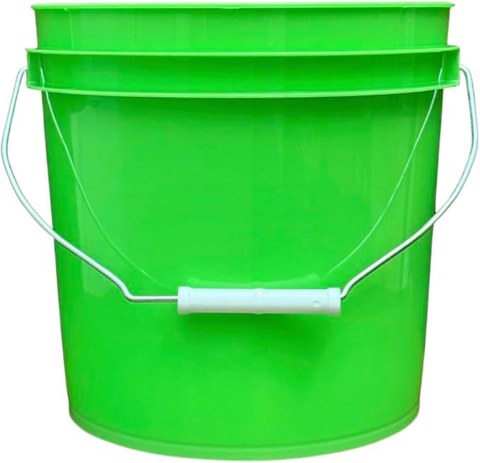 House Naturals 2 Gallon Food Grade - BPA Free Made in USA Buckets Lime Color pails with Screw On Gasket Lids (2, Lime - Green lids)