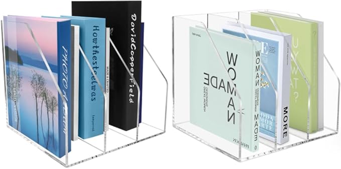 Acrylic Paper Tray Stackable Letter Organizers, Clear Paper Tray Desk Organizer, 3-Tier, Desk A4 File Holder for Office Document Desktop File Tray-2pack