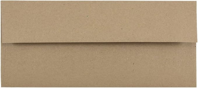 JAM PAPER #10 Business Premium Envelopes - 4 1/8 x 9 1/2 - Brown Kraft Paper Bag - 100/Pack