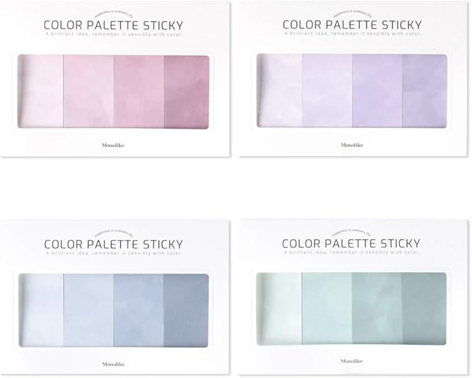 Monolike Color Palette Sticky Color Painting 400 A Set 4P - Self-Adhesive Memo Pad 30 Sheets