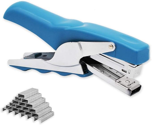 Stapler with 1000 Staples-Plier Stapler Save 60% Power,Good for Stapling at Home School or Warehouse (Blue Plier Stapler)