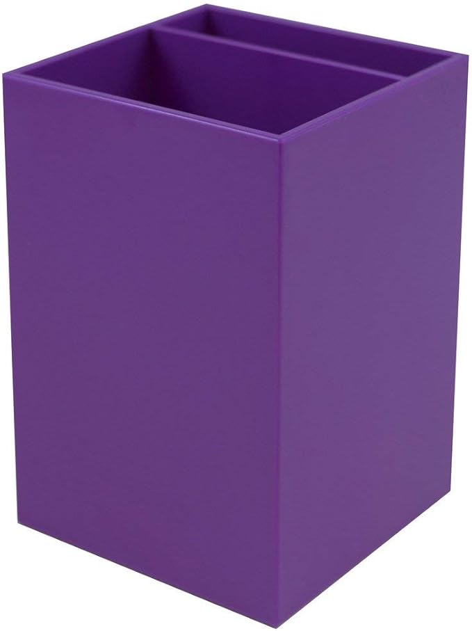 JAM PAPER Plastic Pen Holder - Purple - Desktop Pencil Cup - Sold Individually