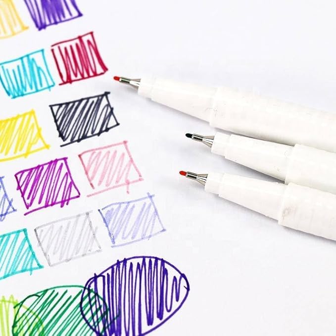 KINGART Studio Fine Line Pens, 24 Colors Set, 0.4mm Ultra Fine Tip for Drawing, Sketching, Journaling, Adult Coloring, & Art Projects, Water-Based Ink, Non-Bleeding.