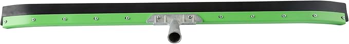 Restaurantware-SQUEEGEE ONLY: Clean Tek Professional 35.83 Inch Curved Floor Squeegee, 1 Broom With Rubber Blade - Handle Sold Separately, Heavy-Duty, Green Steel Wiper For Floor