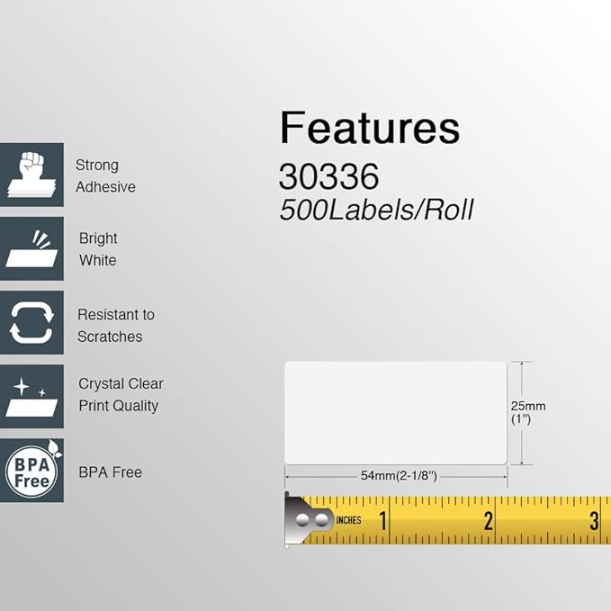 BETCKEY - Mixed Colored Label Replacement for Dymo 30336 (1" x 2-1/8") Return Address Labels, Compatible with Dymo 450, 4XL & Zebra Desktop Thermal Printers [Green+Yellow+Red+Pink+Orange+Light Blue]