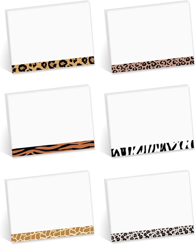 Modern Animal Print Sticky Notes / 4" x 3" Repositionable Sticky Note Pads/Six Unique Pattern Designs/Made in The USA