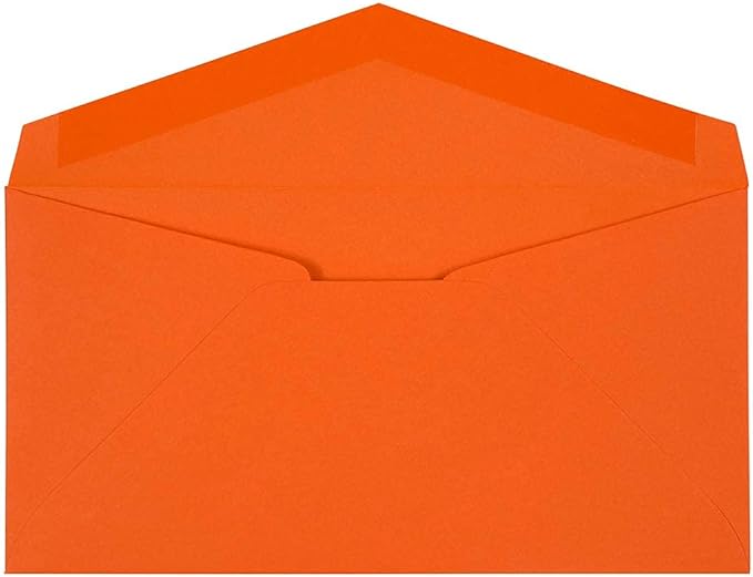 JAM PAPER Monarch Colored Envelopes - 3 7/8 x 7 1/2 - Orange Recycled - 50/Pack