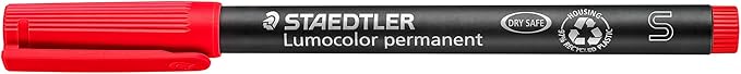 STAEDTLER Lumocolor Universal Pen, Felt Tip, Permanent Marker, 0.4mm, Red 313-2