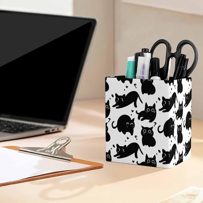 Custom Pen Holder for Desk Add Your Picture Logo Text Personalized Desk Pen Holder Office Pen Organizer Control Storage Box Desk Organizer Makeup Brush Holder for Home (Square pen holder)