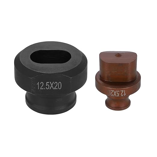 HARFINGTON Hydraulic Hole Punch Die 12.5x20mm Oval Hole 40Cr Steel Electric Punching Kit for MHP-20 JP-20 Electric Punching Machine, Burgundy & Black