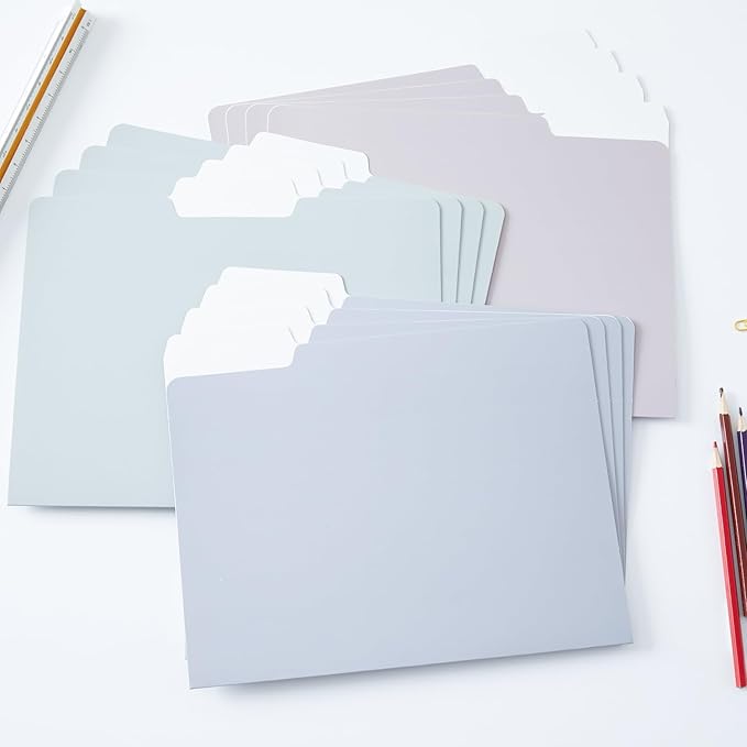 Y YOMA 12 Pack Colored File Folders Letter Size Decorative File Folder with 1/3-Cut Tab Cute Pretty Colored Heavyweight Filing Folder File Organizers for Office School Home Desktop, Morandi Color