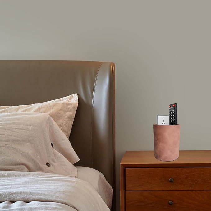 Pen Pencil Holder Cup Container Leather Desk Organizer Stand Decor Brush Scissor Holder Decoration Office Desk Home School