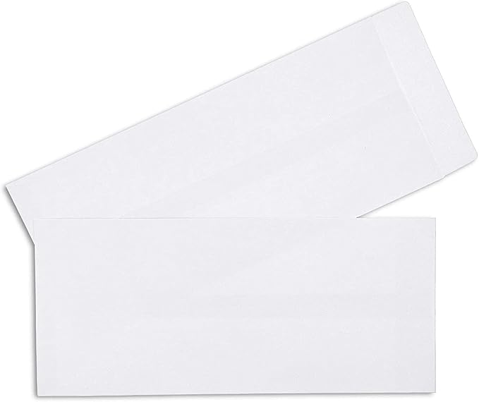 Juvale #14 Business Mailing Envelopes - 11.5 x 5 in, 50 Count, White, 120gsm Paper - Mailers for Cash Envelopes & Policy Documents