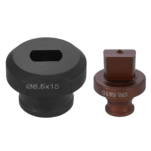 HARFINGTON Hydraulic Hole Punch Die 8.5x15mm Slotted Hole 40Cr Steel Electric Punching Kit for MHP-20 JP-20 Electric Punching Machine, Burgundy & Black