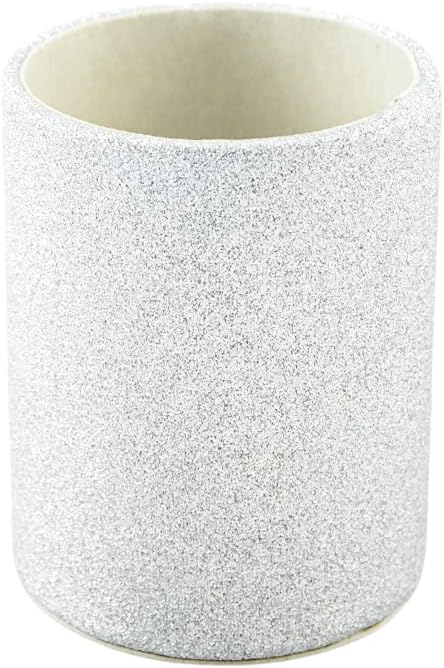 CXLE Pencil Holder Desk Organizer, PU Leather Pen Holder for Desk Decor Organizer Cosmetics Brush Holder for Teachers Students Storage Box Office Classroom(Sliver)