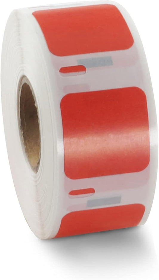 BETCKEY Colored Labels Compatible with Dymo 30332 (1" x 1") Square QR code's Multi-Purpose Labels, Compatible for Dymo LabelWriter Thermal 450, 4XL & Zebra Desktop Printers [2 Rolls, Red]