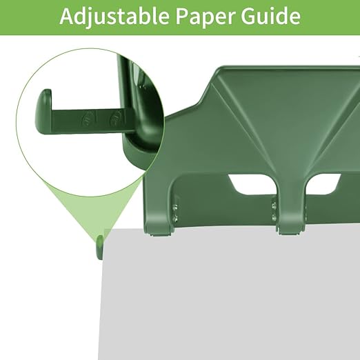 AFMAT HP17 3 Hole Punch, 40-Sheet Heavy Duty Paper Punch, 50% Reduced Effort 3-Hole Punch, Metal Hole Puncher 3 Ring, Three-Hole Paper Puncher w/Large Chip Tray for Classroom, Office, Green