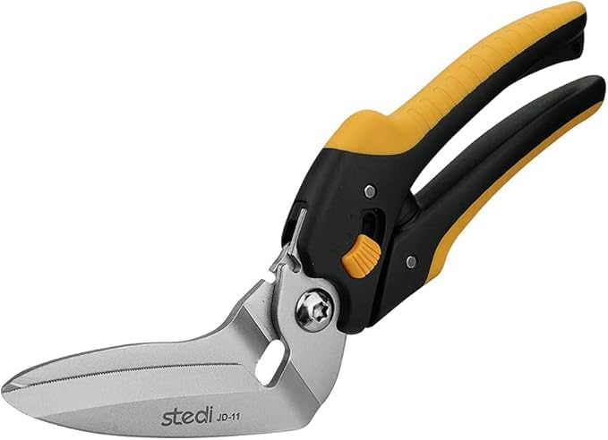 stedi 9-Inch Scissor Heavy Duty, All Purpose Scissors, Cardboard and Carpet Shears, TPR Handle, Extremely Sharp Blades with Finely Serrated -Easy Cutting Thick Paper, Leather, Fabric