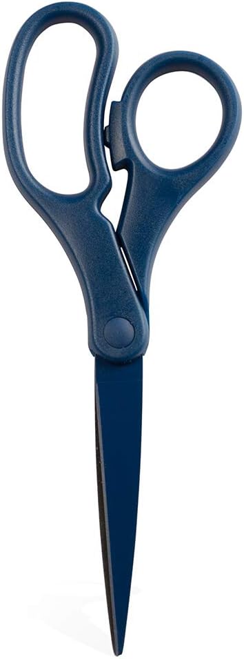 JAM PAPER Multi-Purpose Precision Scissors - 8 Inch - Navy Blue - Ergonomic Handle & Stainless Steel Blades - Sold Individually