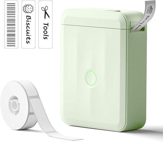 NIIMBOT Label Maker Machine Bluetooth Label Printer for School Home Office Organization, Wireless Mini Labeler D110 Upgraded Version, Label Machine with Label, Green