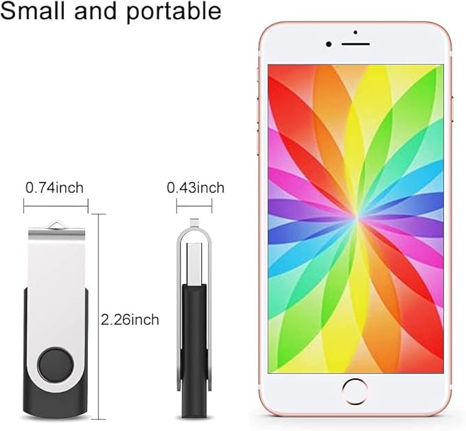 JUANWE 128GB Flash Drive 2 PCS, 2.0 Thumb Drive USB Drives Pendrive for File Storage Data Transfer, High Capacity Zip Drive Portable USB Storage Flashdrives 360° Swivel Cap, Jump Drive 128G×2 Black