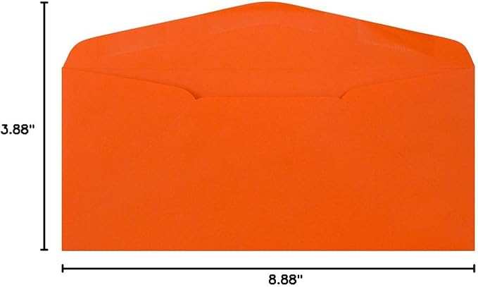 JAM PAPER #9 Business Colored Envelopes - 3 7/8 x 8 7/8 - Orange Recycled - Bulk 500/Box