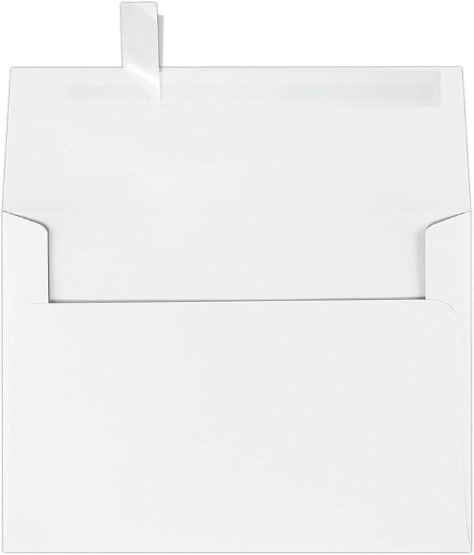 LUXPaper A7 Invitation Envelopes | Peel & Press | 5 1/4" x 7 1/4" | Bright White | 32lb. Paper Weight (80lb. Text) | 50 Qty