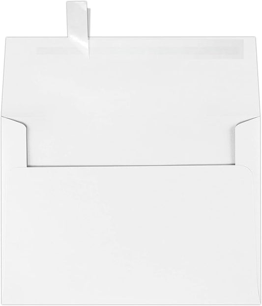 LUXPaper A7 Invitation Envelopes | Peel & Press | 5 1/4" x 7 1/4" | Bright White | 32lb. Paper Weight (80lb. Text) | 50 Qty