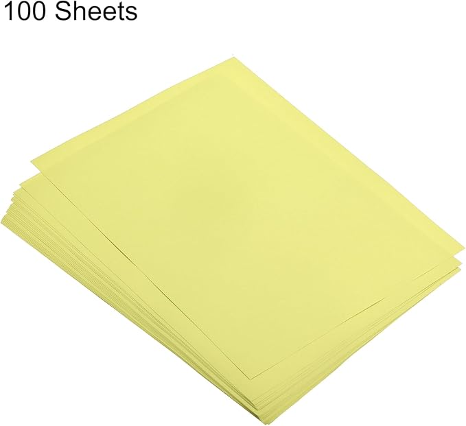 MECCANIXITY 100 Sheets Colored Copy Paper 8.3 x 5.8 Inch Printer Paper 80gsm Light Yellow for Office Printing, Document Copying, Invitations, Forms, Art Projects