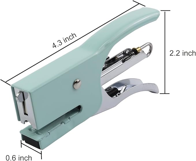 Small Hand-held Stapler Set, 15 Sheet Capacity, includes 750Pcs Staples and A Staple Remover, Mini Desktop Stapler for Office, School, Home or Travel Use. (Mint Green)