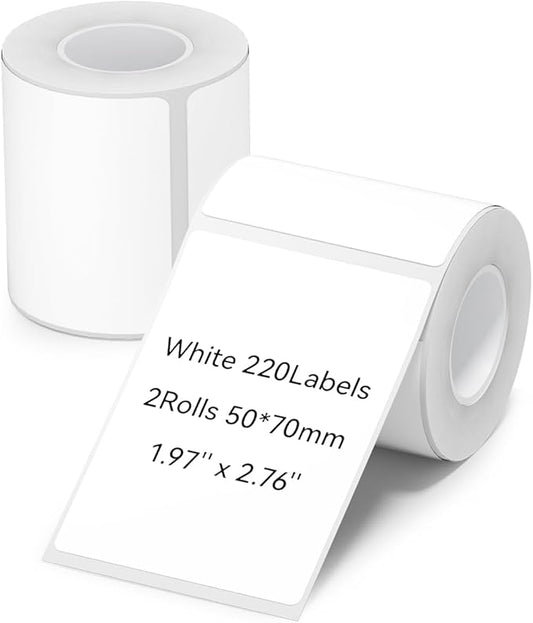 NIIMBOT Thermal Label Maker Paper 50×70 mm White 2Packs for B1 B21 B31 K3 Label Maker