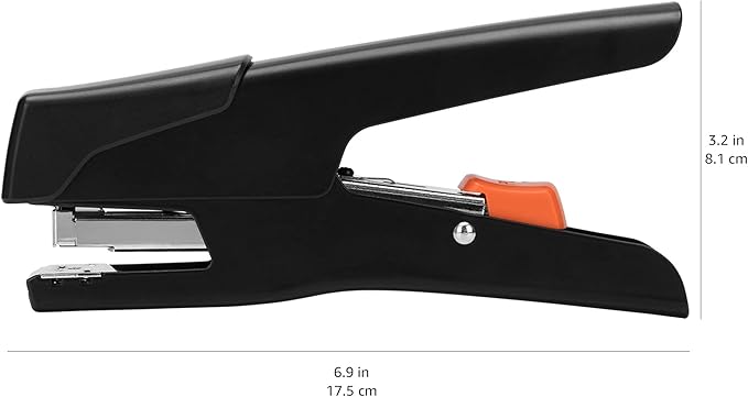 Amazon Basics Effortless Hand Held Plier Stapler, 25 Sheet Capacity,Heavy Duty Staper,Black