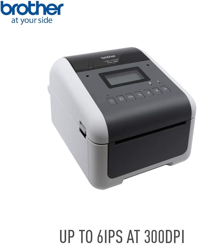Brother TD-4550DNWB 4-inch Thermal Desktop Barcode and Label Printer, for Labels, Barcodes, Receipts and Tags, 300 dpi, 6 IPS, Standard USB and Serial, Ethernet LAN, Built-in Wi-Fi and Bluetooth,White
