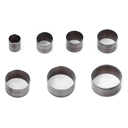 7pc Silver Alloy Steel Manual Leathercraft Punching Equipment, 20mm-50mm Round Hole Punch Set
