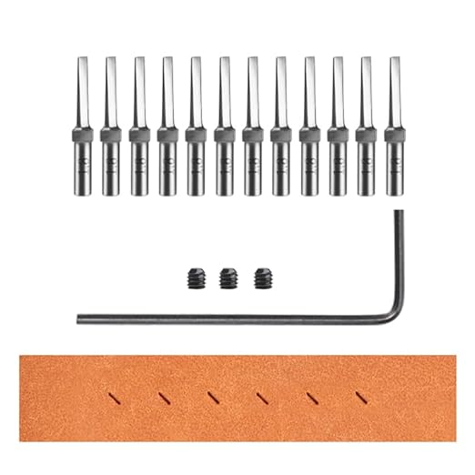 WUTA Removable Leather Hole Punch,Versatile Leather Stitching Punch,Leather Hole Punch Tool Set,Leather Stitch Punch for Leather Stitching Punch Craft DIY（12 x Hexagon Head 1.8mm）