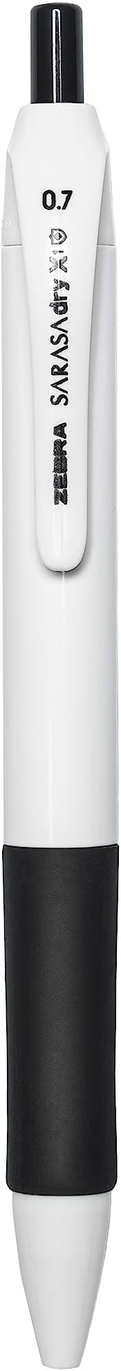 Zebra Pen Sarasa Dry X1+ Retractable Gel Pen, Plastic Barrel with Protective Coating, Medium Point, 0.7mm, Black Ink, 12-Pack