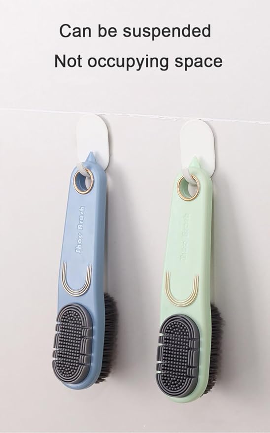 Long Handle Multifunctional Double-Sided Shoe Brush, no Damage to Shoes, no Shedding of Hair, Strong Stain Removal. Suitable for Cleaning Various Shoes and Clothes.RPS-IND