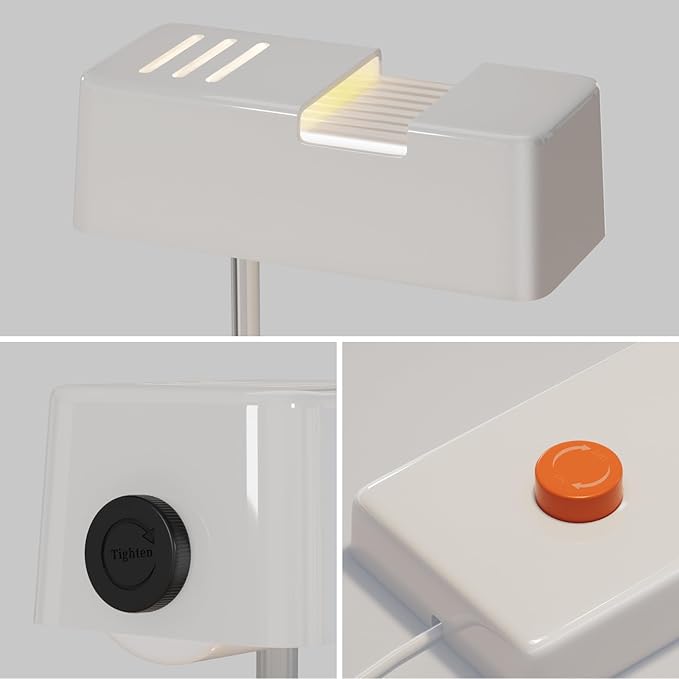 Mid -Century Modern White Desk Lamp-350° Rotatable Shade, 44° Swing Arm, Adjustable Bedside Table Lamp for Reading, Living Room, Bedroom, Home Office