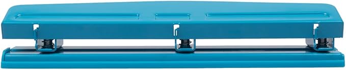 JAM PAPER Metal 3 Hole Punch - Blue - 10 Sheet Capacity - Hole Puncher Sold Individually