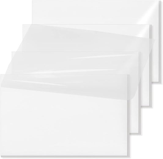 3x5 Inch Transparent Sticky Notes, 200 Sheets Large Translucent Self-Adhesive Clear See Through Post Sticky Notes for Office Woman School Classroom Teacher College Supplies Tabs 4 Pads White