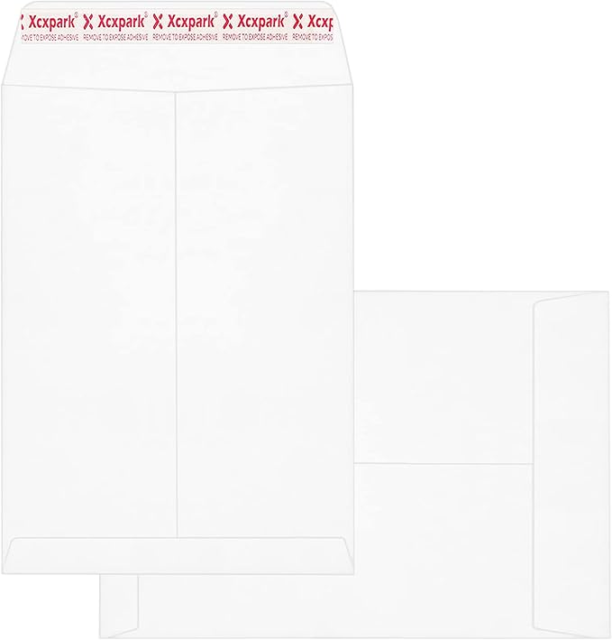 250 PCS 9x12 inches Security Catalog Envelopes Printable Self Seal Envelopes, Anti Tear White Kraft Envelopes for Invitation Cards, Pictures, Photos, Documents
