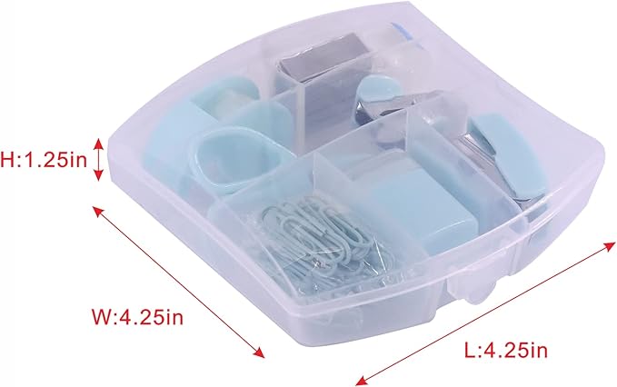 Mini School Supply Kits Mini Office Supply Kits, Includes Mini Stapler,Scissors, Staple Remover, Staples, Tape Dispenser (Blue)