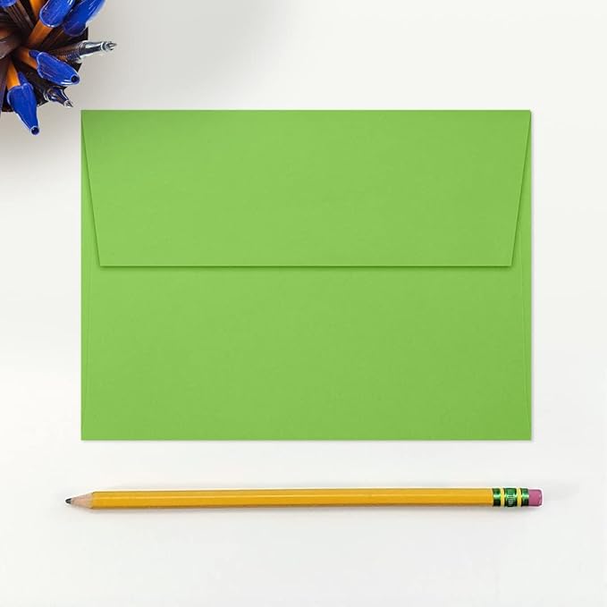 LUXPaper A7 Invitation Envelopes | Peel & Press | 5 1/4" x 7 1/4" | Limelight Green | 80lb. Text | 500 Qty