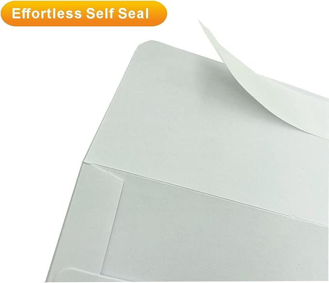 A6 Invitation envelopes（120 PCS 4.7x6.5 in） - windowless design 120GSM white paper envelopes with printabl quick self-seal for invitations, greeting cards, photos invoices