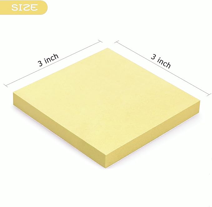 Early Buy Pop Up Sticky Notes 3x3 Refills Self-Stick Notes 6 Pads, Yellow, 100 Sheets/Pad (Yellow)