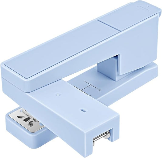 Swing-Arm Swivel Stapler - 20 Sheets Capacity, 360 Degree Rotate Desk Stapler with 100 Staples - Non-Slip Office Stapler, Blue
