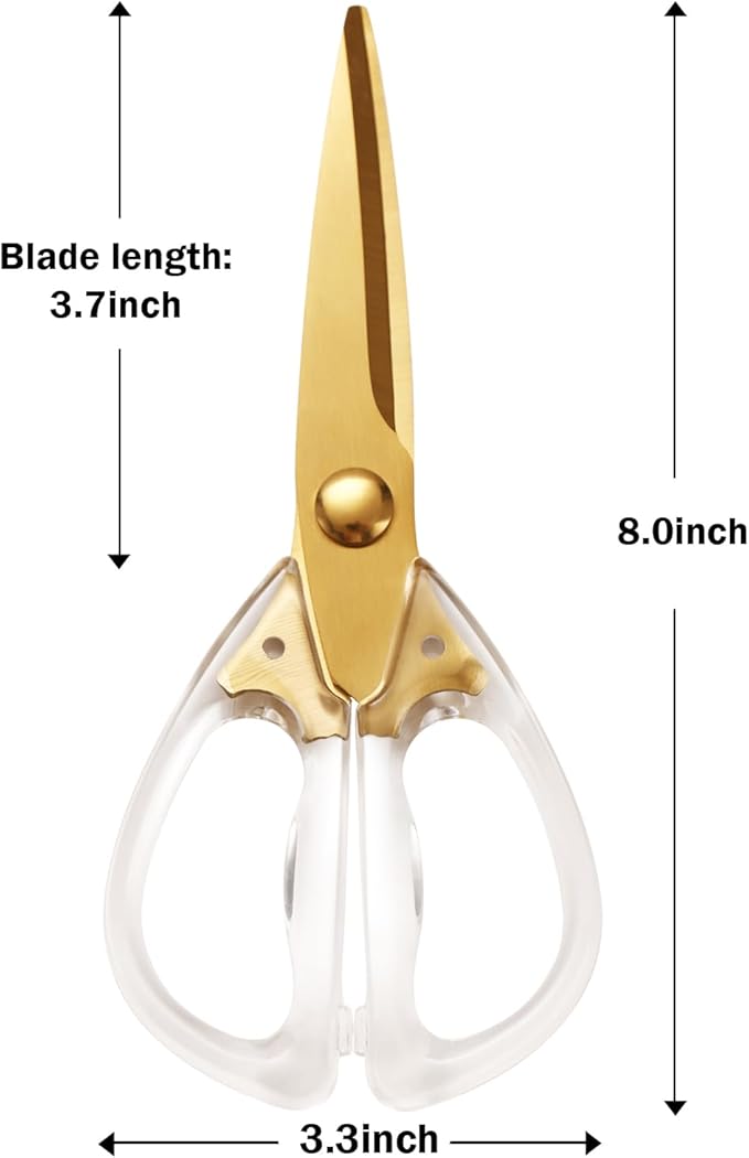 Kitchen Shears Scissors&Sharp Scissors, ARCHIKING 8.0inch Cooking Scissor-Meat and Poultry Shears, Dishwasher Safe, Acrylic Handel Scissors All Purpose Stainless Steel Utility Scissor (White)