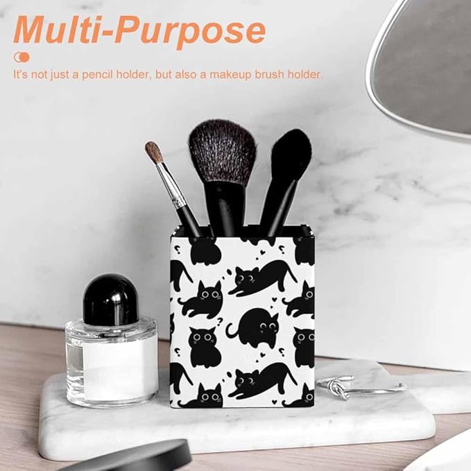 Custom Pen Holder for Desk Add Your Picture Logo Text Personalized Desk Pen Holder Office Pen Organizer Control Storage Box Desk Organizer Makeup Brush Holder for Home (Square pen holder)